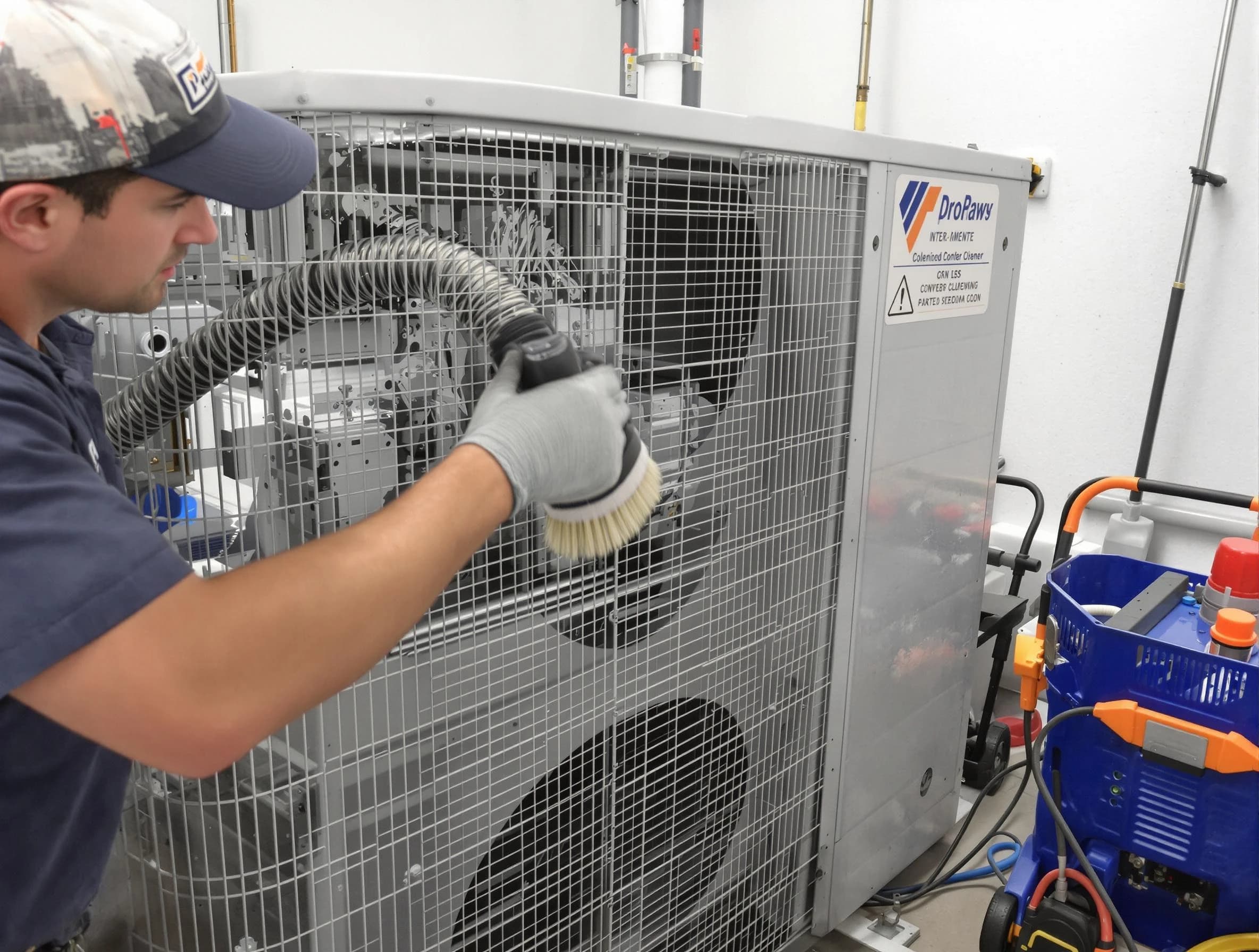 Bonanza Air Duct Cleaning specialist performing precision AC coil cleaning for improved system performance in Bonanza
